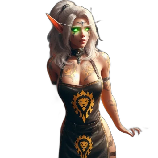 dress, staff, fantasy art, concept art transparent PNG cut-out
