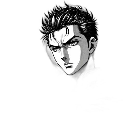 face, mask, staff, comic book art transparent PNG cut-out