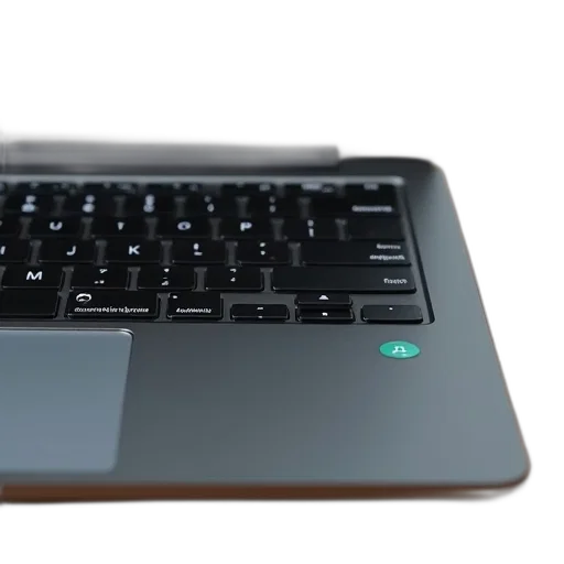 3d render, green, black, laptop transparent PNG cut-out