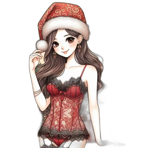 dress, hat, fantasy art, cartoon transparent PNG cut-out