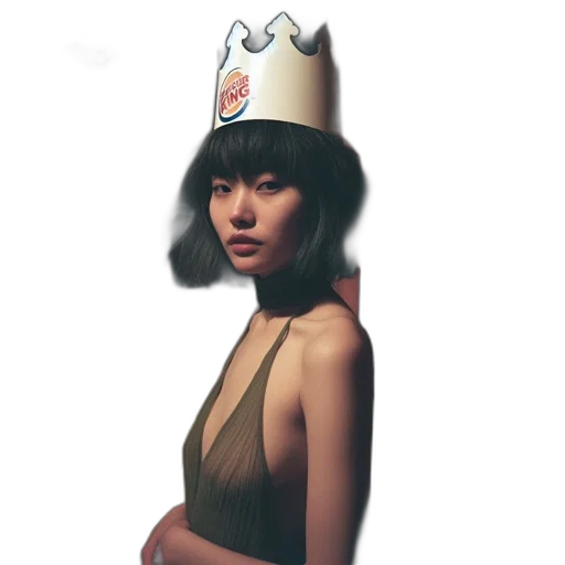 crown, hat, dress, staff transparent PNG cut-out