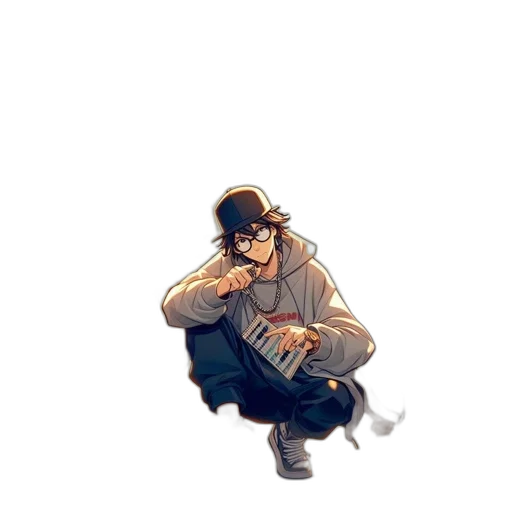 jacket, hat, staff, weapon transparent PNG cut-out
