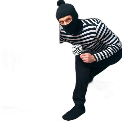 jacket, mask, creature, weapon transparent PNG cut-out