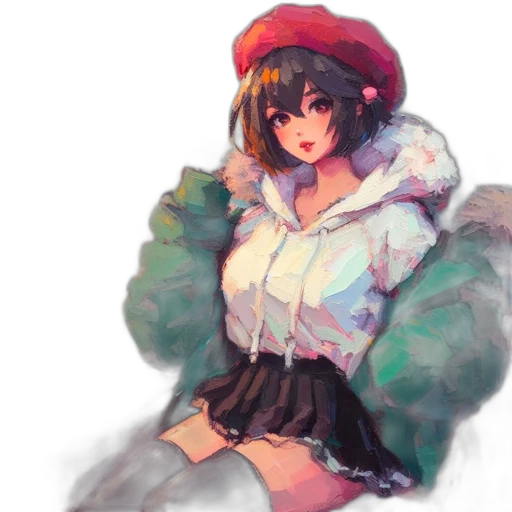 jacket, hat, dress, weapon transparent PNG cut-out