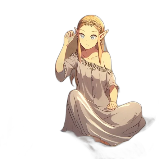 dress, crown, staff, weapon transparent PNG cut-out