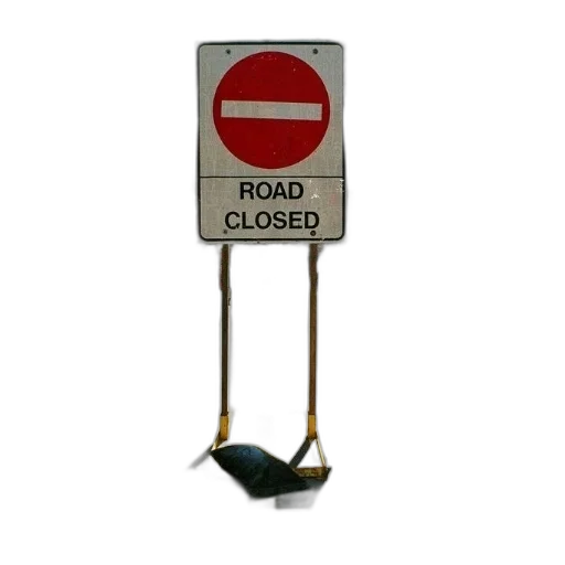 staff, road, closed, sign transparent PNG cut-out