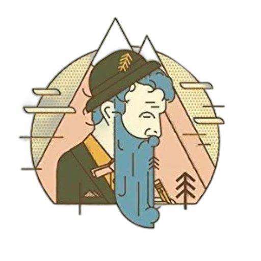 hat, jacket, staff, umbrella transparent PNG cut-out