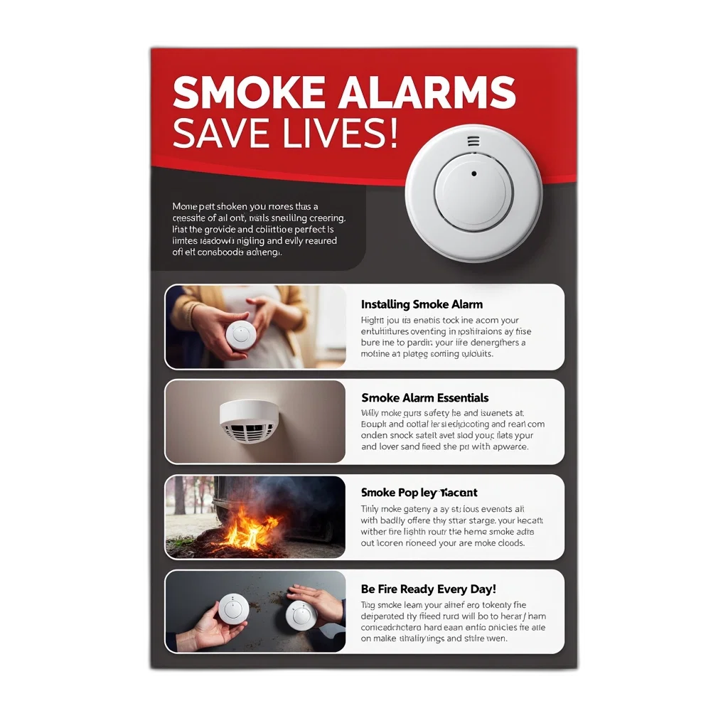 promotional, flyer, smoke, alarms transparent PNG cut-out