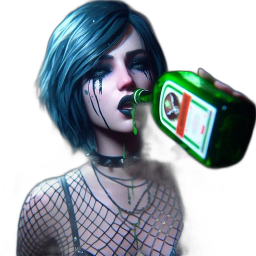 bottle, jacket, mask, face transparent PNG cut-out