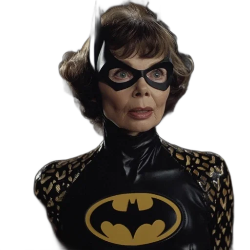 comic book art, woman, batman, costume transparent PNG cut-out