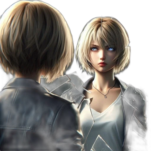jacket, face, hair, mask transparent PNG cut-out