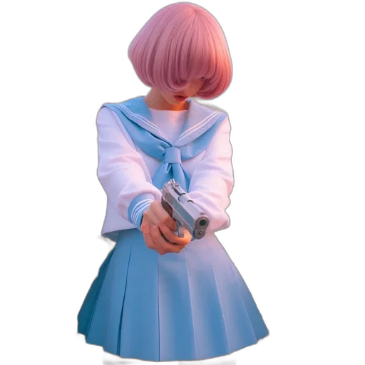 dress, jacket, robot, staff transparent PNG cut-out