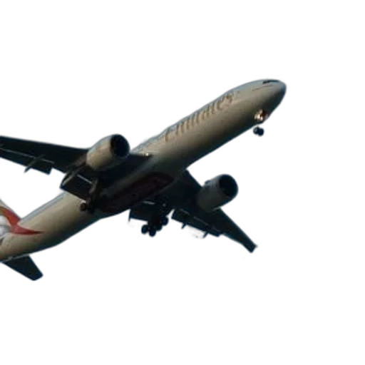 3d render, photorealistic, emirates, airplane transparent PNG cut-out