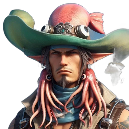 hat, face, staff, concept art transparent PNG cut-out