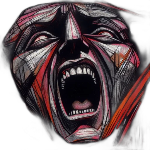 face, mask, creature, photorealistic transparent PNG cut-out