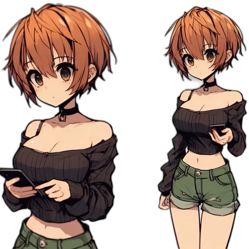 dress, jacket, creature, weapon transparent PNG cut-out