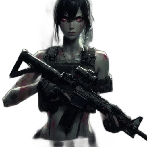 weapon, concept art, cyberpunk, comic book art transparent PNG cut-out