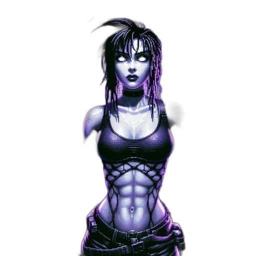 cyberpunk, comic book art, concept art, fantasy art transparent PNG cut-out