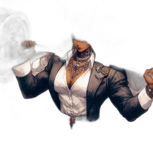 mask, jacket, staff, concept art transparent PNG cut-out