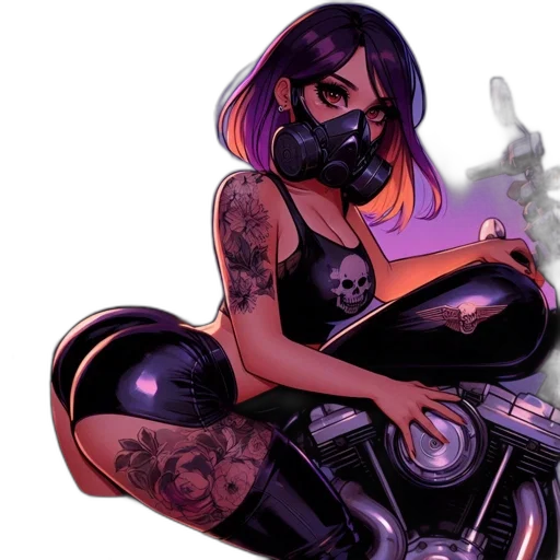 comic book art, cyberpunk, concept art, fantasy art transparent PNG cut-out