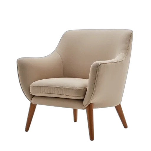 furniture, 3d render, earth tones, beige transparent PNG cut-out