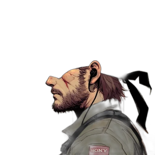 face, jacket, staff, creature transparent PNG cut-out