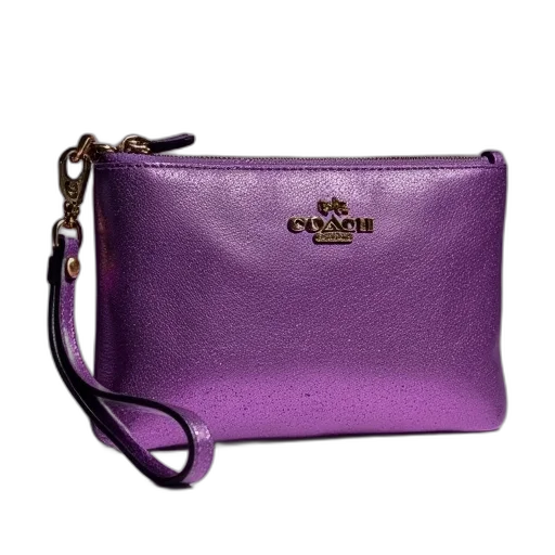 purple, glittered, coach, wristlet transparent PNG cut-out