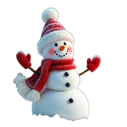 hat, 3d render, snow, merry transparent PNG cut-out