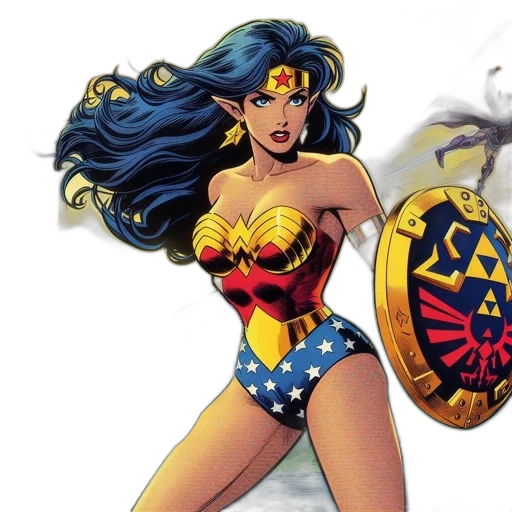 comic book art, concept art, wonder, woman transparent PNG cut-out