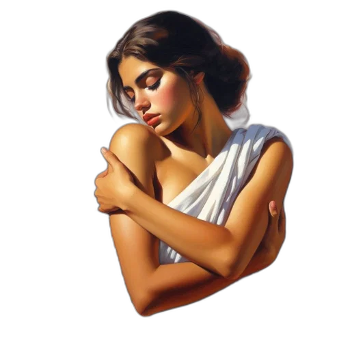 jewelry, dress, oil painting, photorealistic transparent PNG cut-out