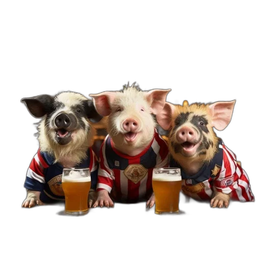 animal, food, three, pigs transparent PNG cut-out