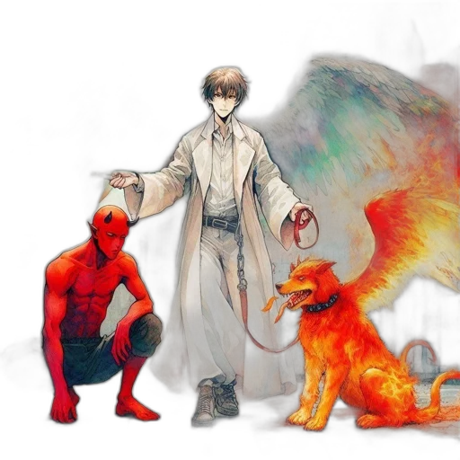 concept art, comic book art, fantasy art, watercolor transparent PNG cut-out