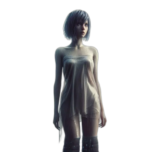 dress, robot, creature, staff transparent PNG cut-out
