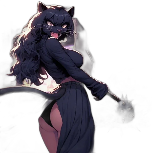 dress, staff, creature, mask transparent PNG cut-out