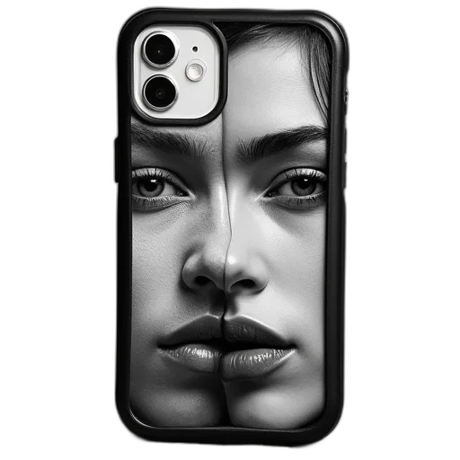 face, cyberpunk, photorealistic, 3d render transparent PNG cut-out