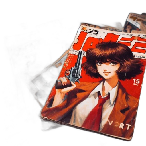 jacket, weapon, hair, concept art transparent PNG cut-out