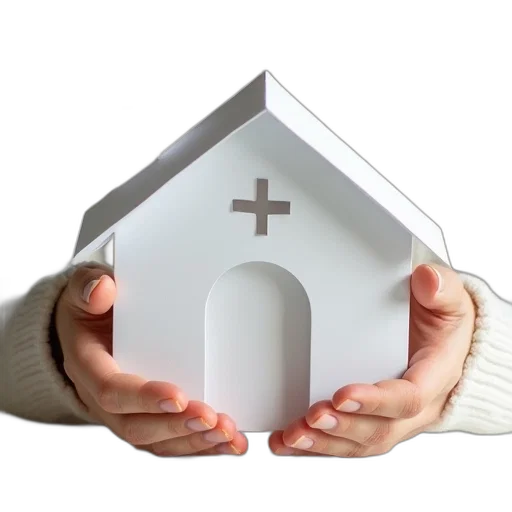 3d render, house, made, paper transparent PNG cut-out