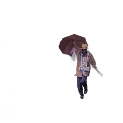 umbrella, jacket, hat, staff transparent PNG cut-out