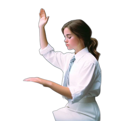 staff, jacket, young, woman transparent PNG cut-out