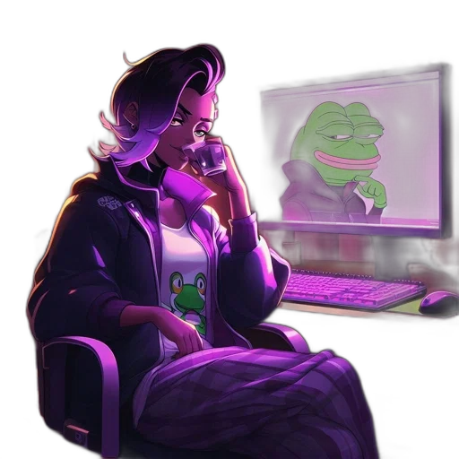 staff, face, vaporwave, cyberpunk transparent PNG cut-out