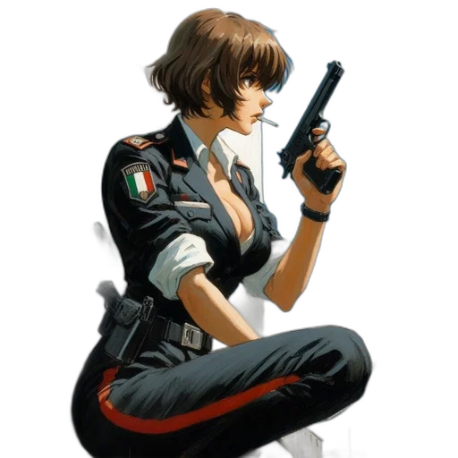 jacket, weapon, staff, concept art transparent PNG cut-out