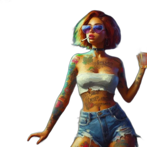 dress, concept art, cyberpunk, pixel art transparent PNG cut-out