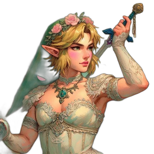 staff, weapon, crown, dress transparent PNG cut-out