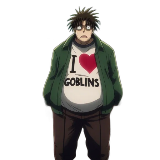 jacket, creature, staff, anime transparent PNG cut-out