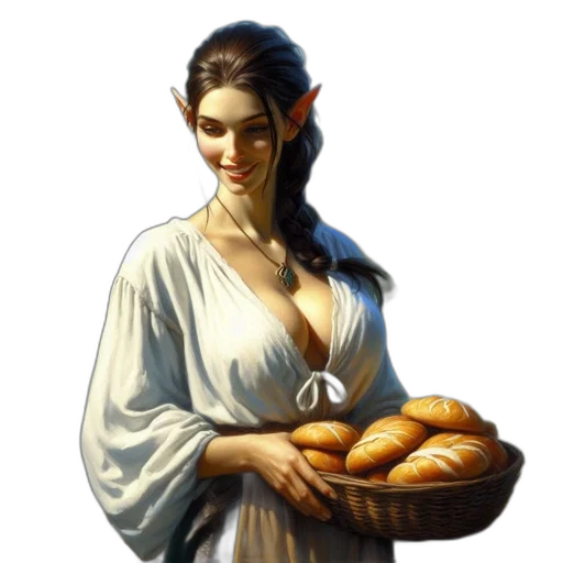 dress, jewelry, food, staff transparent PNG cut-out