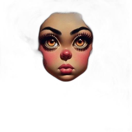 face, mask, creature, hair transparent PNG cut-out