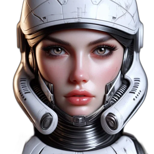 robot, face, 3d render, concept art transparent PNG cut-out