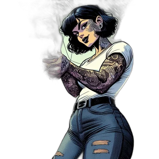 jacket, mask, comic book art, concept art transparent PNG cut-out