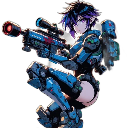 weapon, robot, concept art, cyberpunk transparent PNG cut-out