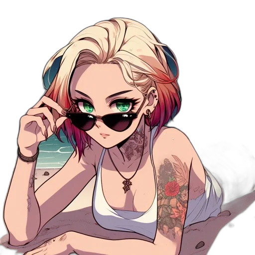 face, cartoon, vaporwave, anime transparent PNG cut-out
